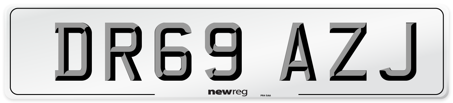 DR69 AZJ Number Plate from New Reg